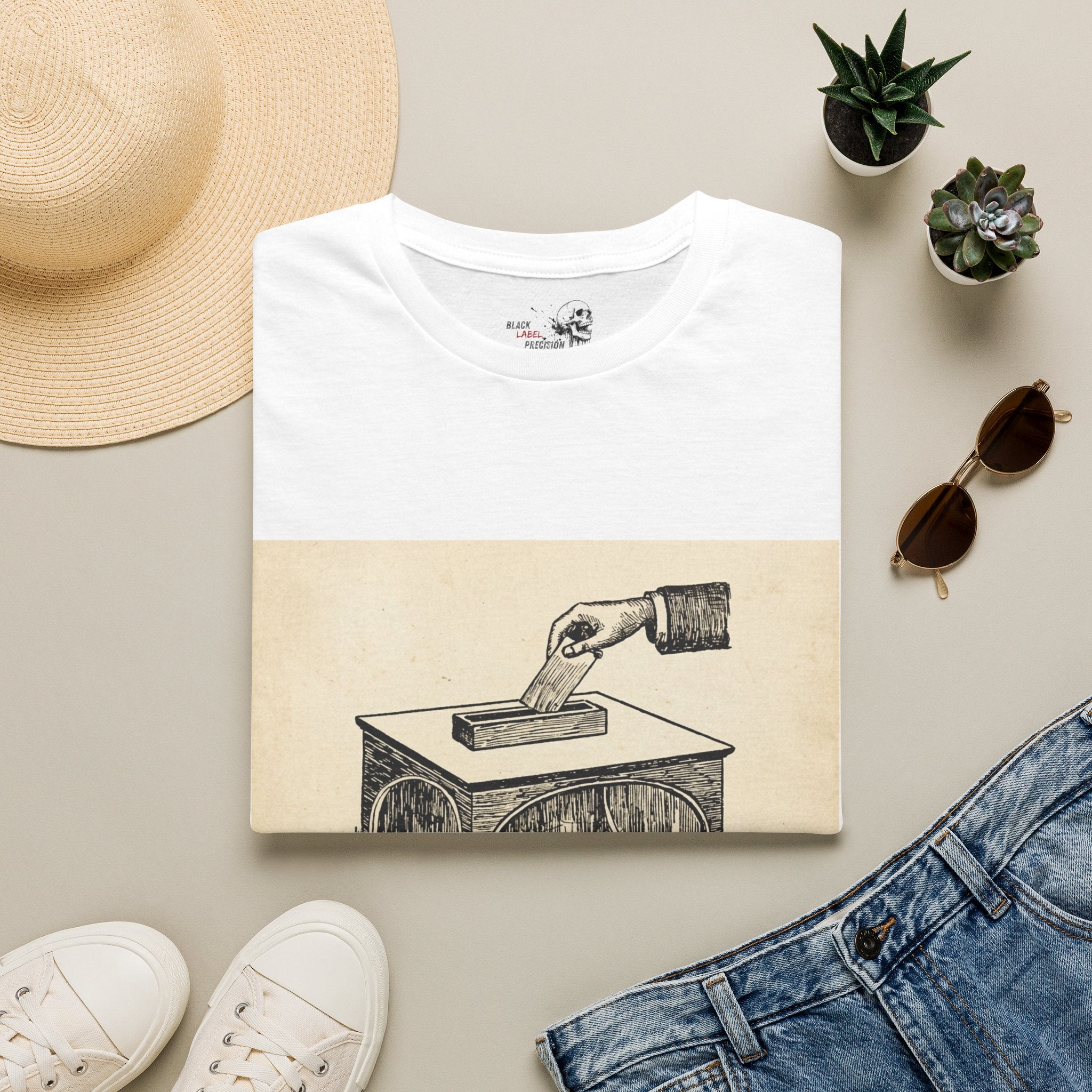Vote Harder Vintage Ballot Box T-Shirt