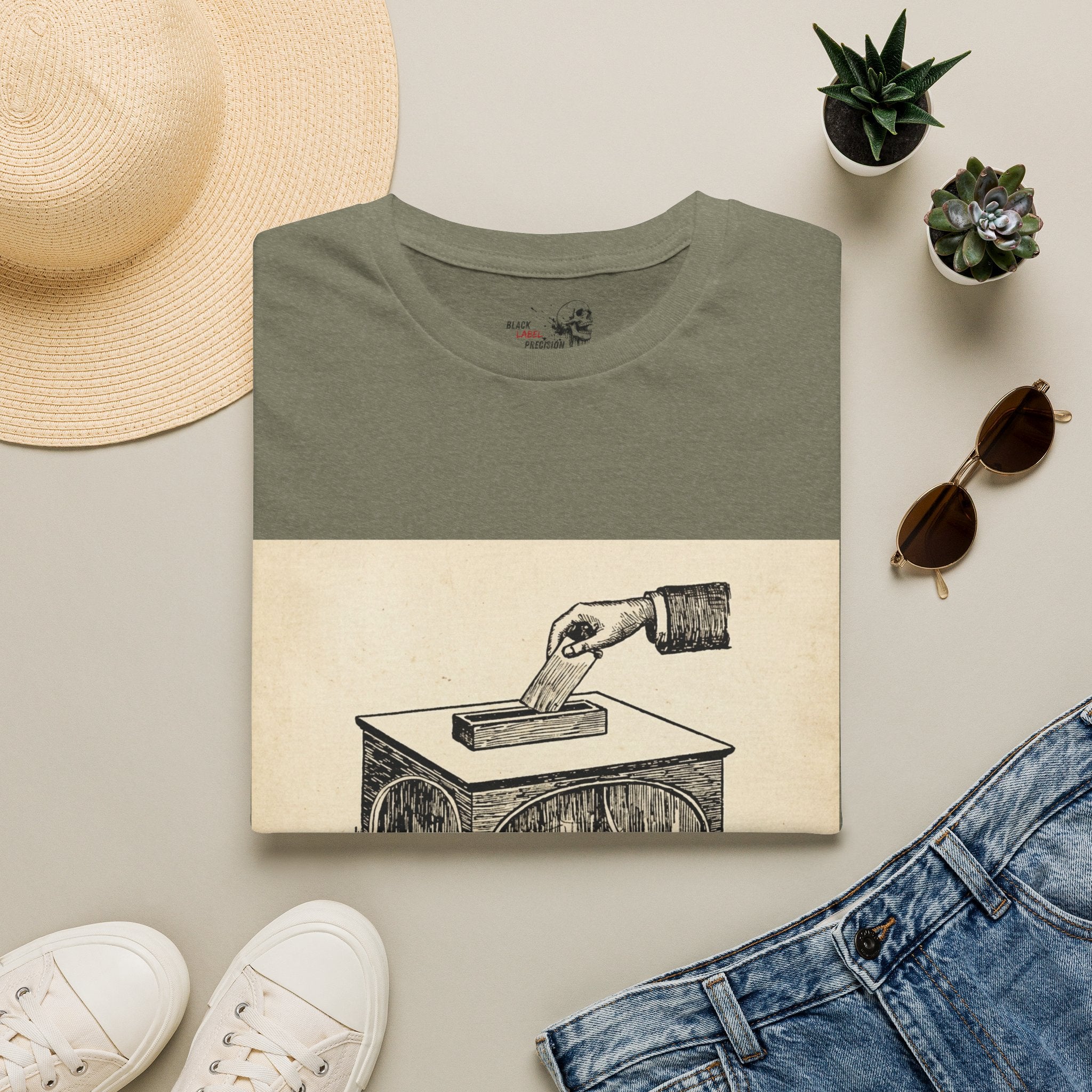 Vote Harder Vintage Ballot Box T-Shirt
