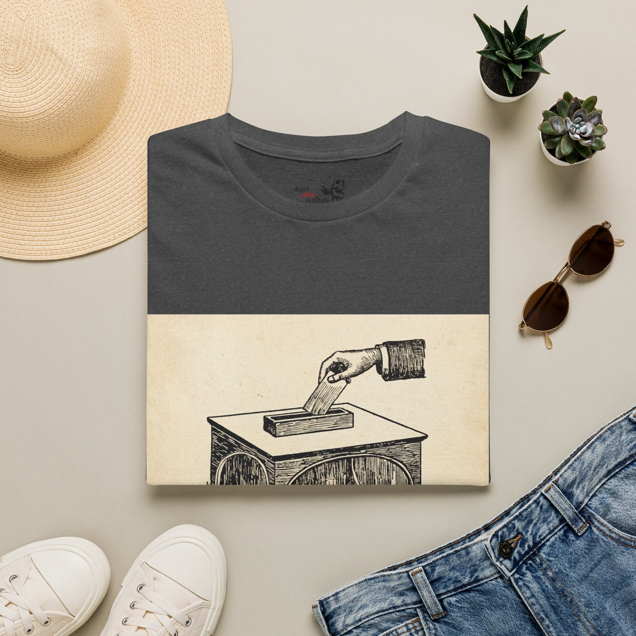 Vote Harder Vintage Ballot Box T-Shirt
