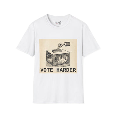 Vote Harder Vintage Ballot Box T-Shirt - Black Label Precision