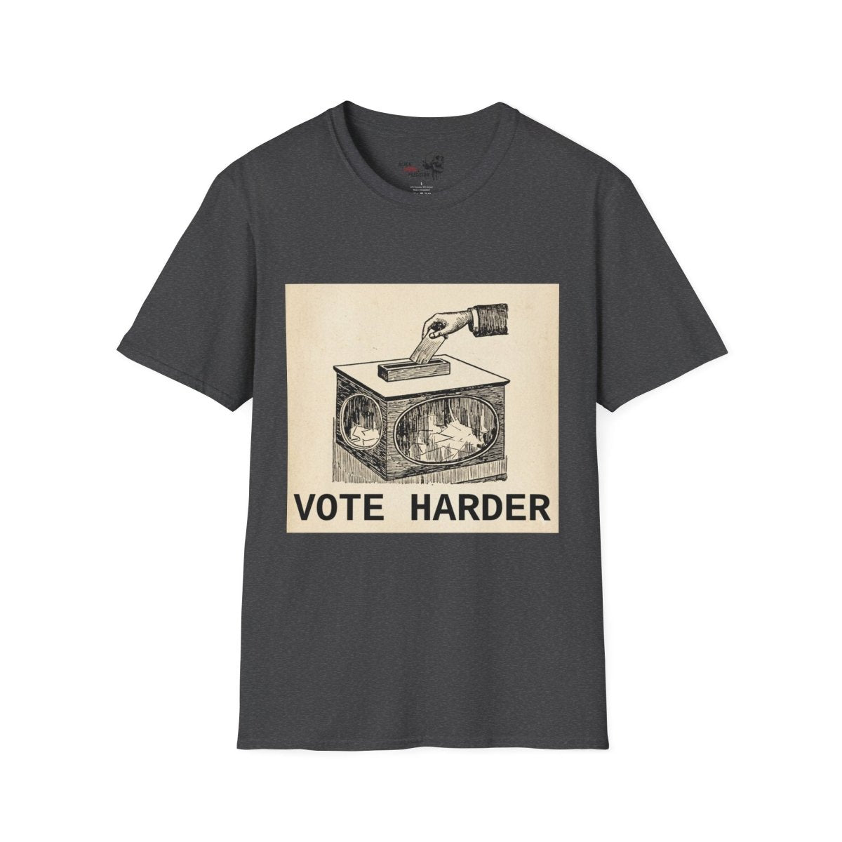 Vote Harder Vintage Ballot Box T-Shirt - Black Label Precision