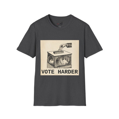 Vote Harder Vintage Ballot Box T-Shirt - Black Label Precision